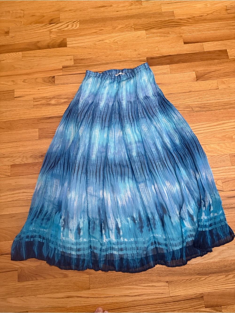 Chico's Blue & Teal Tie-Dye Maxi Skirt Chicos Size 0